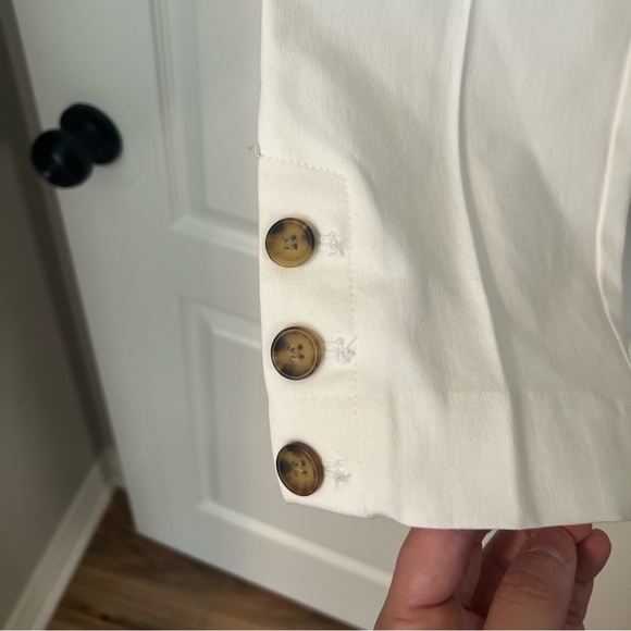 LOFT mod-rise white skinny cropped ankle pants - Picture 2 of 6